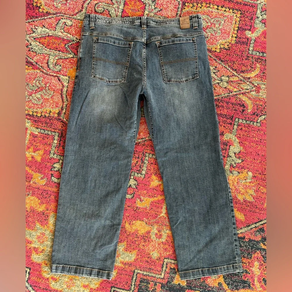 PrAna | Men's Medium Blue Denim Axiom Straight Leg Zip Fly Jeans Size 38W X 30L